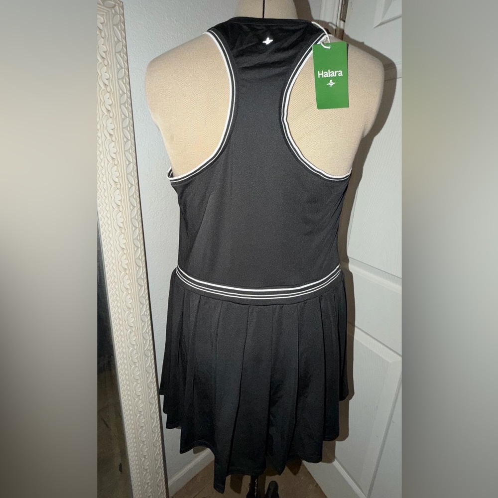 HALARA Racerback Color Block Stripe Pleated Mini Tennis Active Dress - Picture 5 of 7